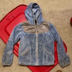 Girls The North Face Light Blue and Gray Fleece Jacket - Great Condition